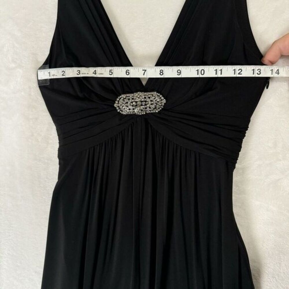 BCBGMAXAZRIA Black Ruched Maxi Dress Gown XS Jersey Ruched Formal Black Tie LBD - Picture 13 of 14